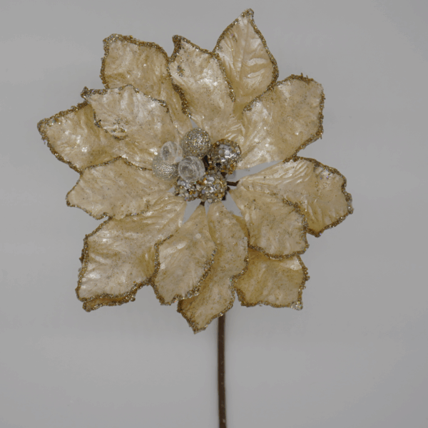 Shiny Pearl Glitter Poinsettia