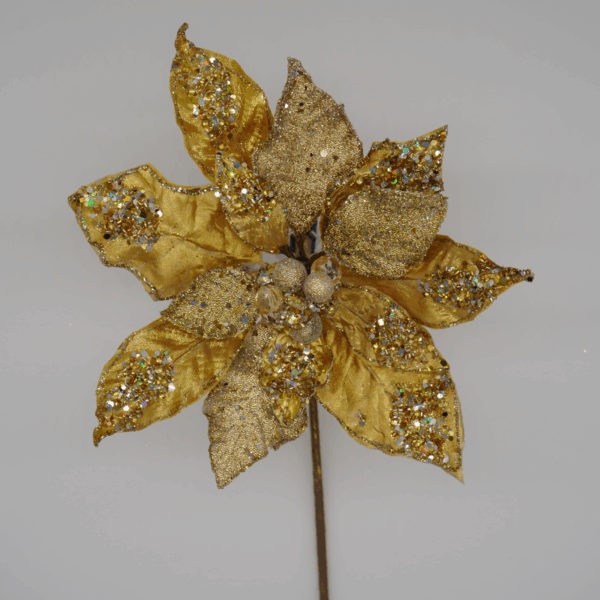 Gold Glitter Poinsettia
