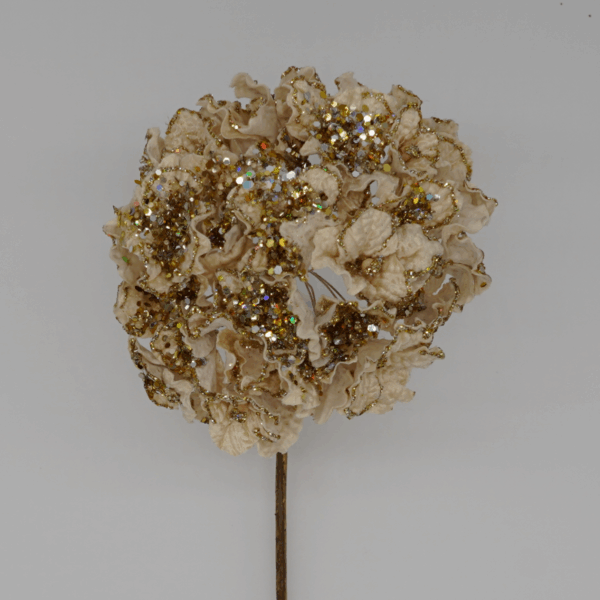 Champagne and Gold Glitter Hydrangea