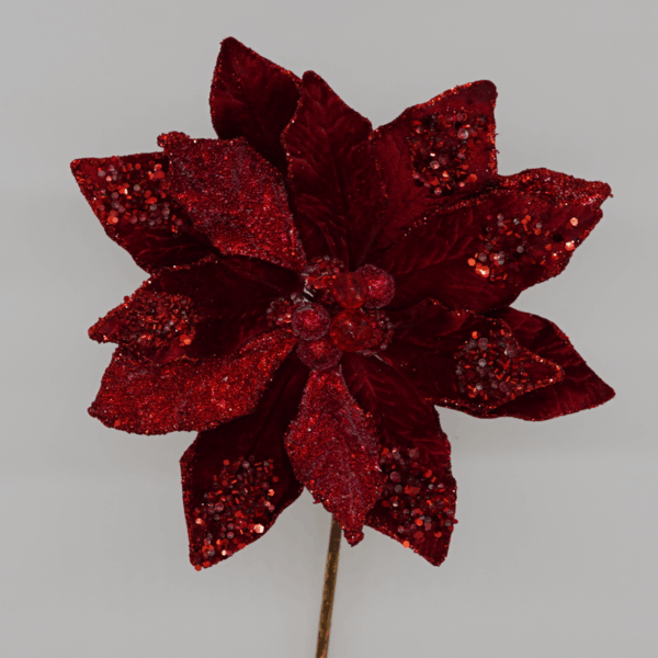 Red Garnet Glitter Poinsettia