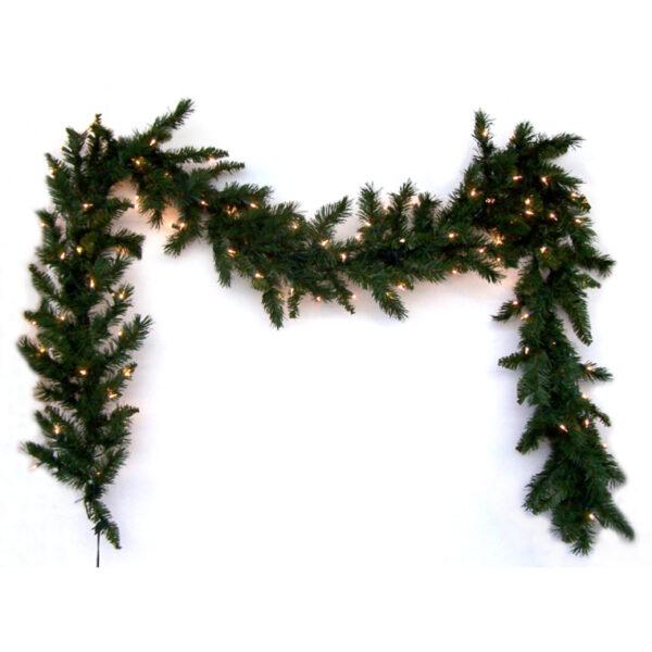 9-foot Fir Artificial Christmas Garland Pre-lit with Sure Lit Incandescent Lights
