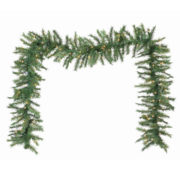 9-foot Glacier Fir Artificial Christmas Garland Pre-lit with Sure Lit Incadescent Lights