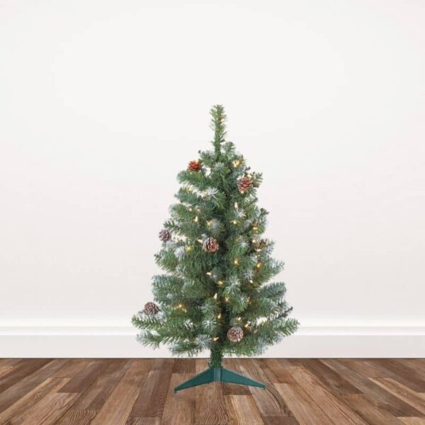Pre-lit Royal Majestic Fir Artificial Christmas Trees - 3-foot