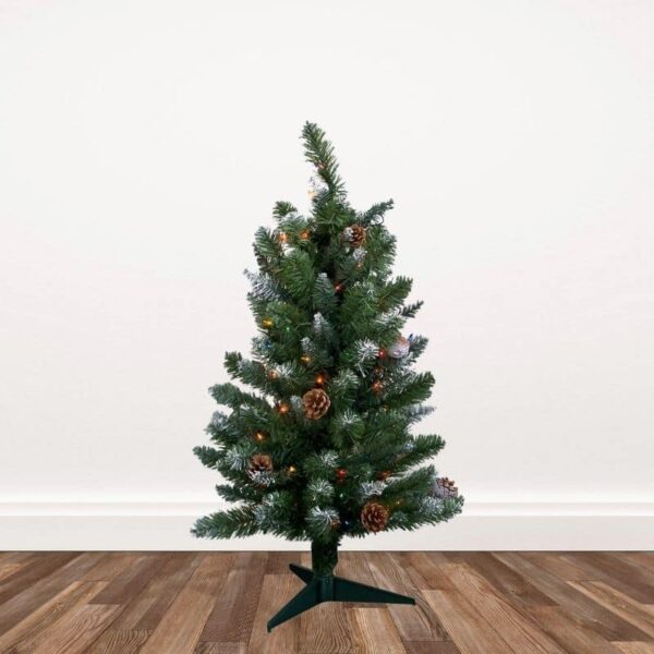 Pre-lit Royal Majestic Fir Artificial Christmas Trees - 3-foot