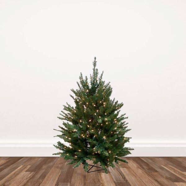 Douglas Fir Life-like Artificial Christmas Trees Pre-lit with Sure Lit Lights - 3-foot
