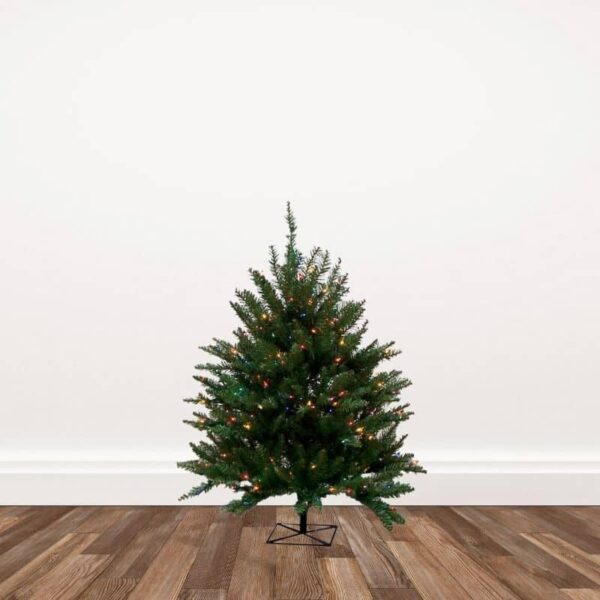 Douglas Fir Life-like Artificial Christmas Trees Pre-lit with Sure Lit Lights - 3-foot
