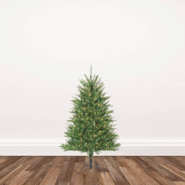 Douglas Fir Life-like Artificial Christmas Trees Pre-lit with Sure Lit Lights - 4.5-foot
