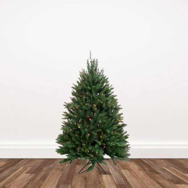 Douglas Fir Life-like Artificial Christmas Trees Pre-lit with Sure Lit Lights - 4.5-foot