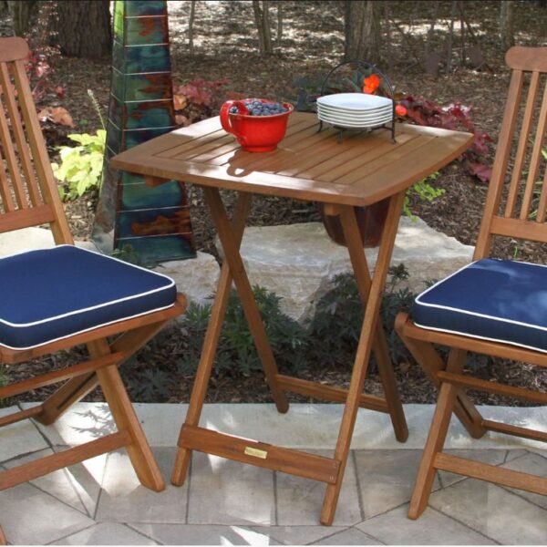 3-piece Eucalyptus Wood Outdoor Patio Furniture Bistro Set