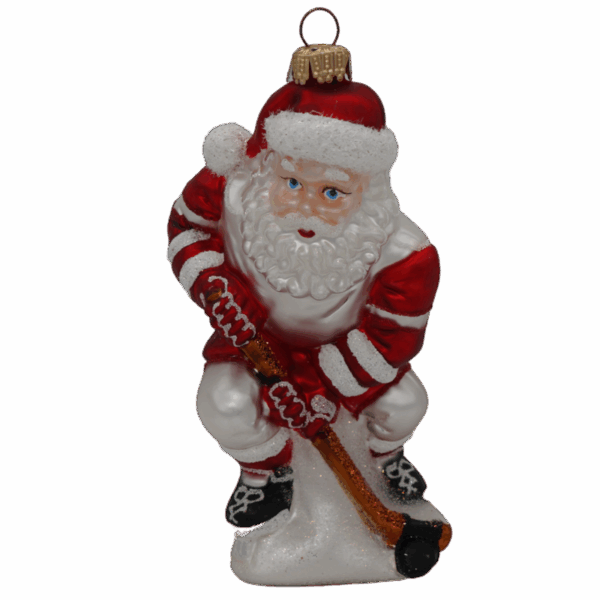 Hockey Santa Christmas Ornament