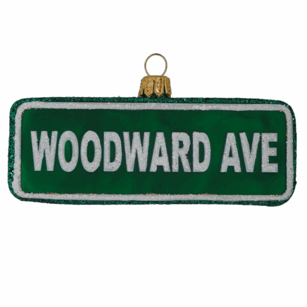 Woodward Avenue Sign Christmas Ornament
