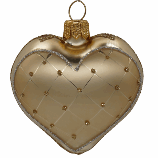 Mini Gold Heart Christmas Ornament