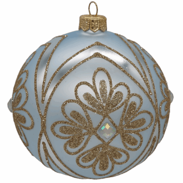 Blue and Gold Glitter Glitter Embellished Christmas Ornament