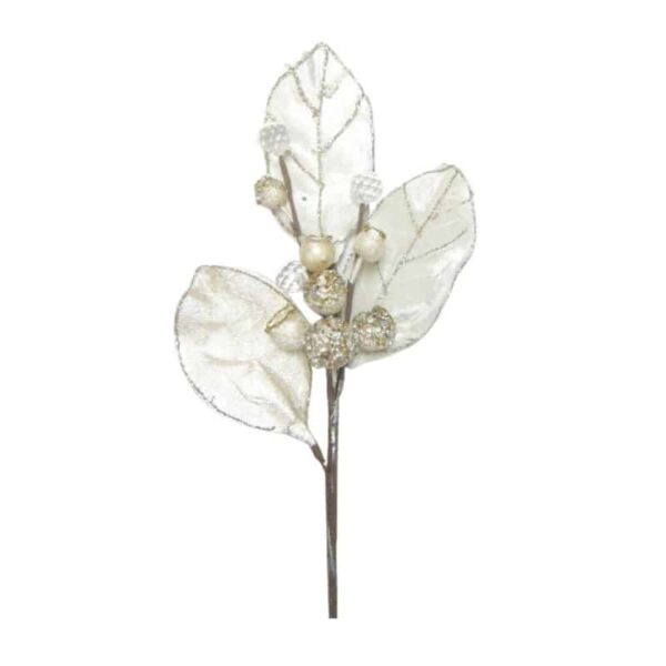 White Magnolia Spray with Berries