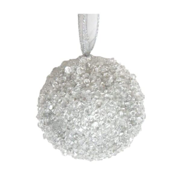 Silver Icy Round Ornament