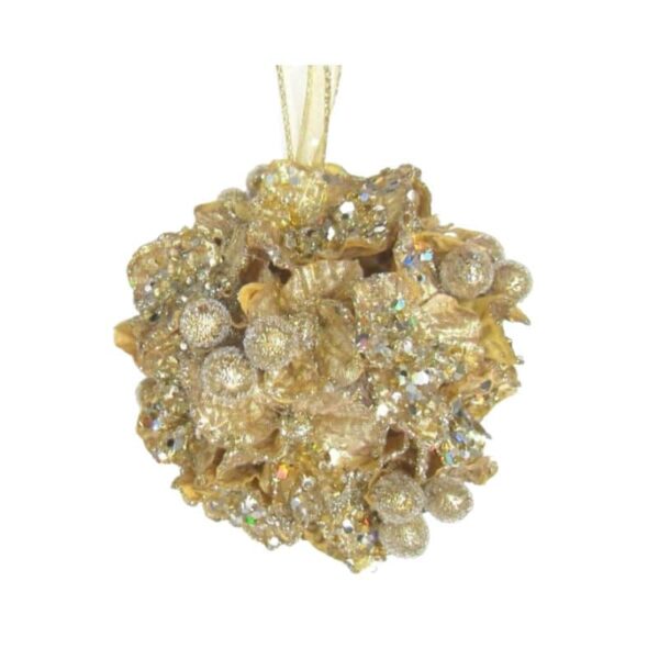 Gold Hydrangea Ball Ornament