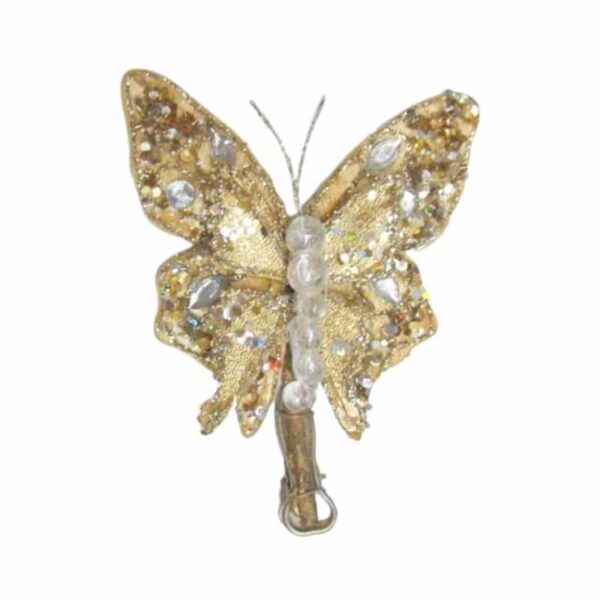 Gold Clip-On Butterfly