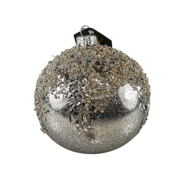 Silver Encrusted Round Ornament