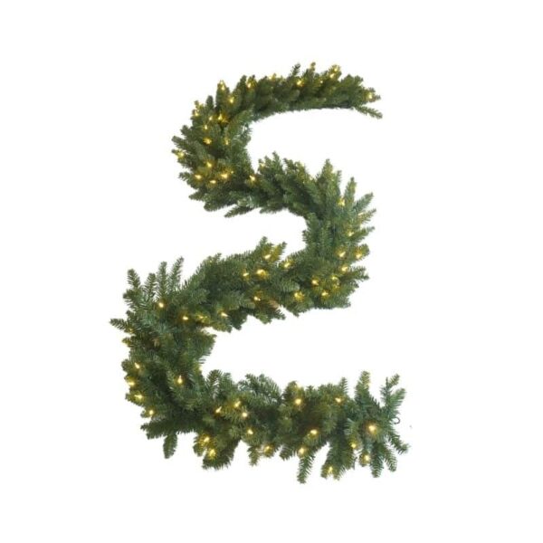 Fraser Fir Artificial Christmas Garland Pre-lit with Dual-Color Low Voltage LED Lights