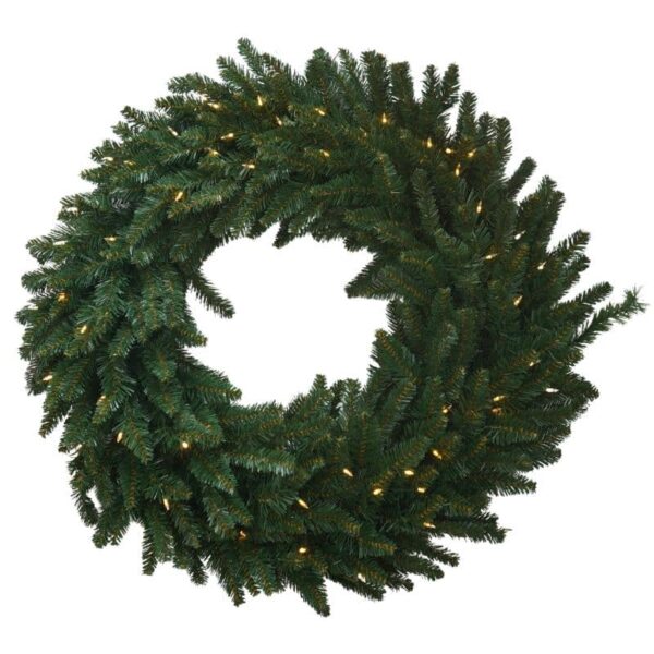 Fraser Fir Artificial Christmas Wreath Pre-lit with Dual-color T5 Lens Battery-operated LED Lights with Timer