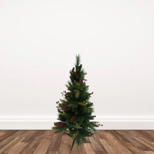 36" Decorated Fir Stake Tree