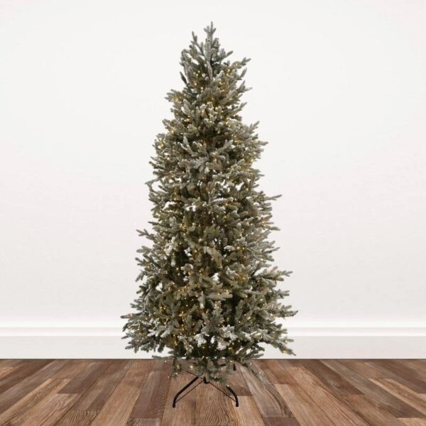 9-foot Slim Northern Flocked Fraser Fir Artificial Christmas Tree