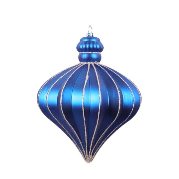 Blue with Champagne Glitter Christmas Ornament