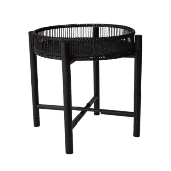 Tall Black Woven Plant Stand