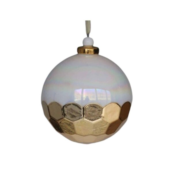 White Ornament with Gold Bottom and Porcelain Top