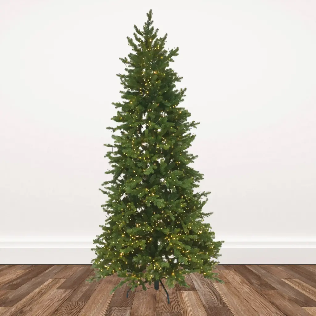 9-foot Slim Pacific Coast Fraser Fir Artificial Christmas Tree Pre-lit with Dual-color, Multi-Function LED Lights
