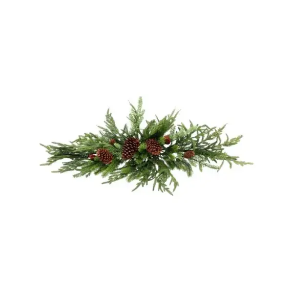 Luxe Real Touch Mantel Garland Featuring Norfolk Pine, Spruce, Juniper and Pinecones 42"