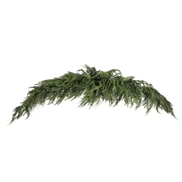 Luxe Norfolk Pine and Cyprus Mantle Garland 72"