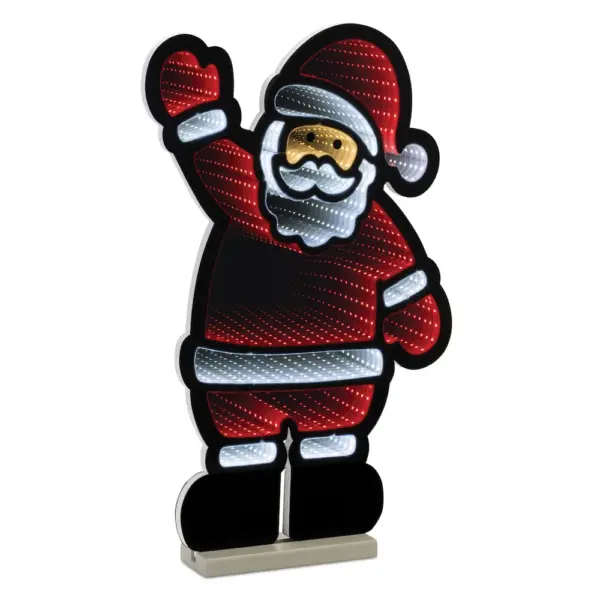 Waving Santa Infinity Light Decoration 22.5"