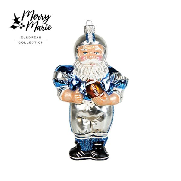 Football Player Santa Christmas Ornament