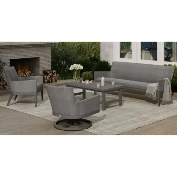 Siena Patio Furniture Lounge Collection with Reticulated Wicker Cushions