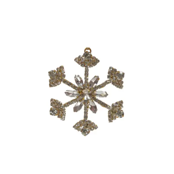 Gold Crystal Snowflake Ornament 7cm
