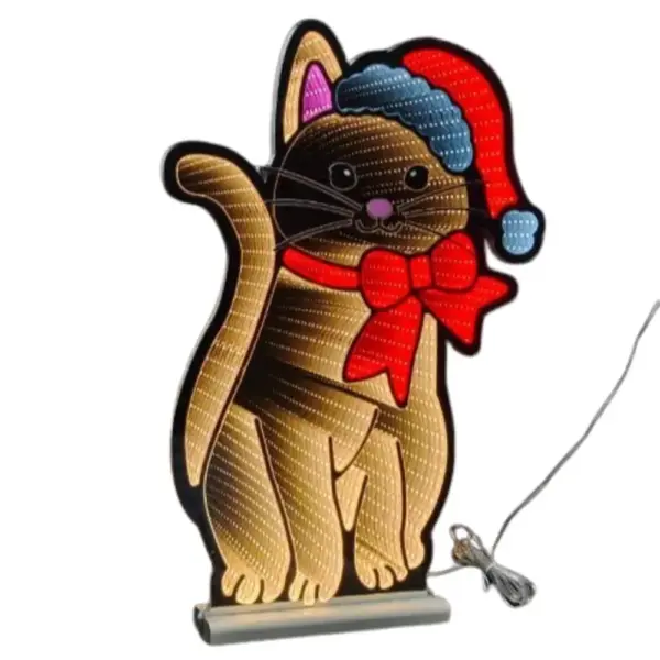 Christmas Kitty Infinity Light Decoration 23.5"