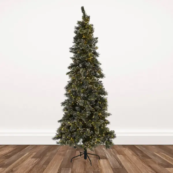 7-foot Slim Glittery Cashmere Pine Pre-lit with 2000 Dual Color L.E.D. Galaxy Lights