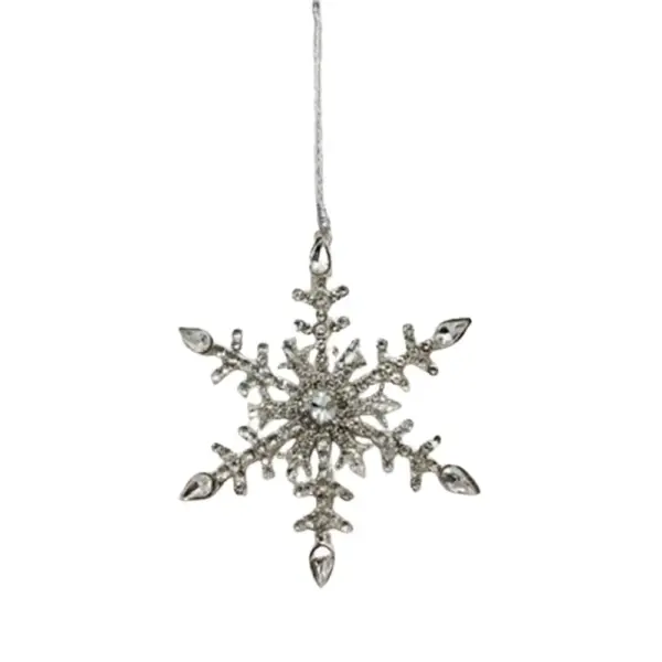 Large Crystal Snowflake Ornament 4.7"