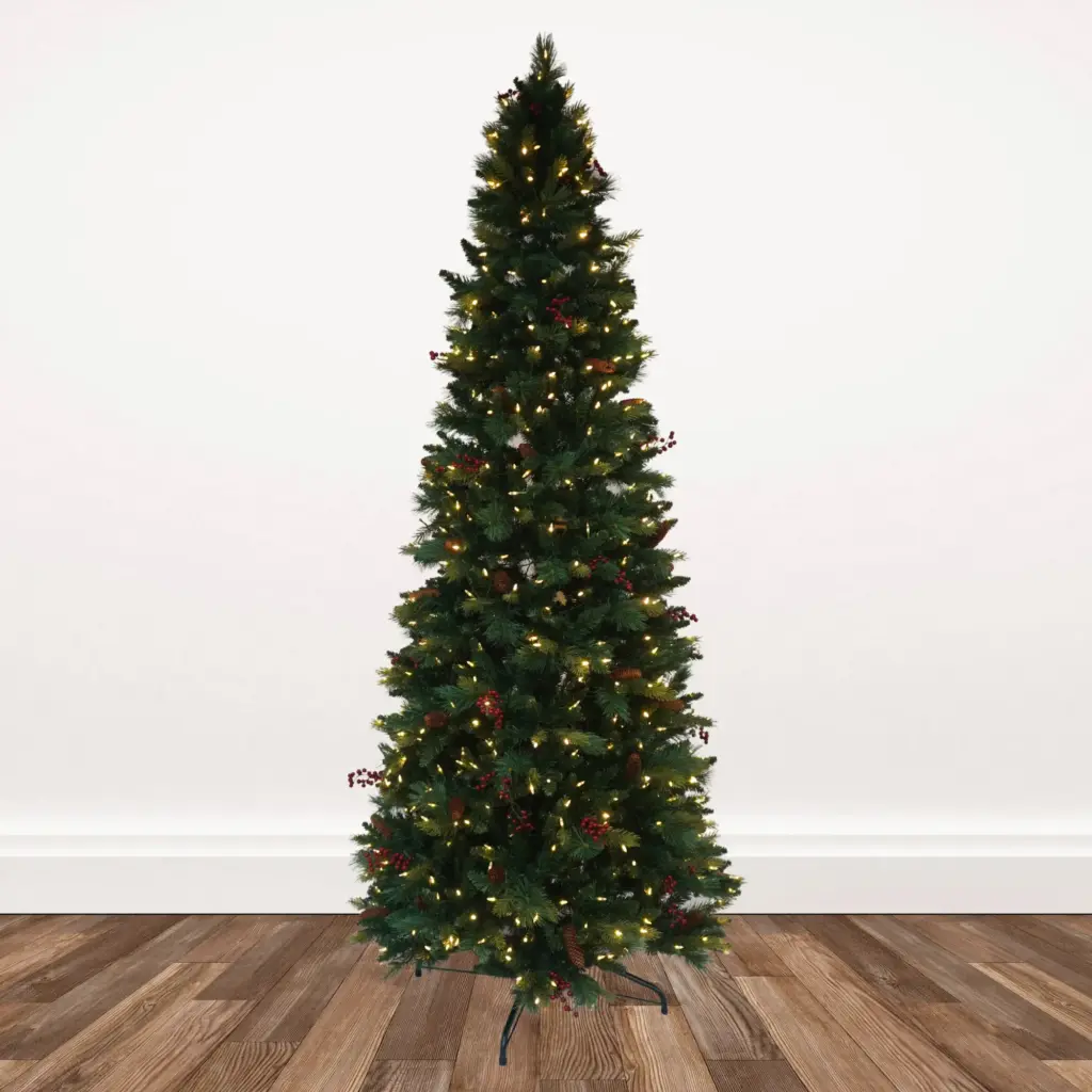 7.5-foot Decorated Slim Fir Pre-lit with 650 Dual Color T5 L.E.D. Lights