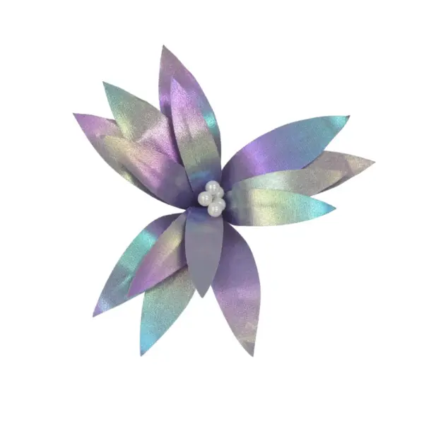 Lavender Iridescent Floral Pick with Pearl Center 32cm