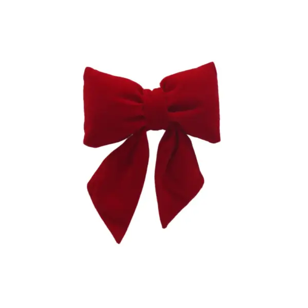 Red Velvet Bow Ornament 6 x 8"