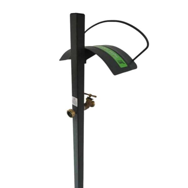 Hose Hanger with Ground Post and Faucet