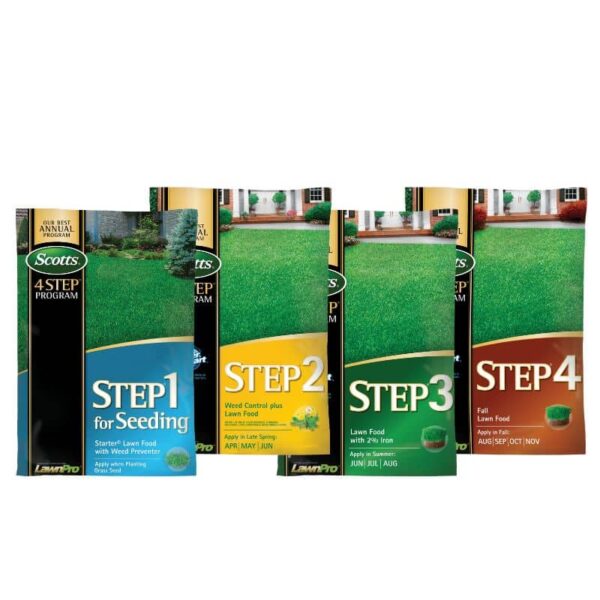 Scotts Best 4-Step Annual Lawn Care Program for Seeding cover 5,000 square feet.