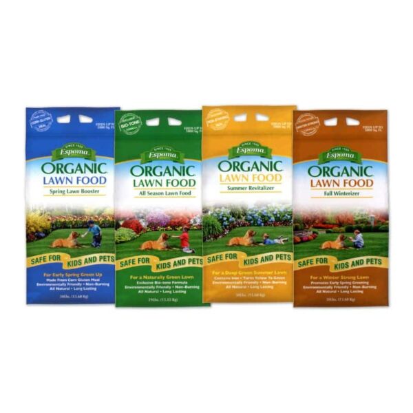 The Espoma Organic Season-long Lawn Care Program covers 5,000 square feet.