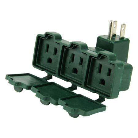PlugMax Outdoor 3-Outlet Covered Adapter