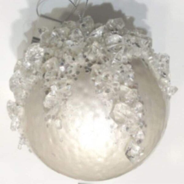 Crystal and Pearl Round Christmas Ornament