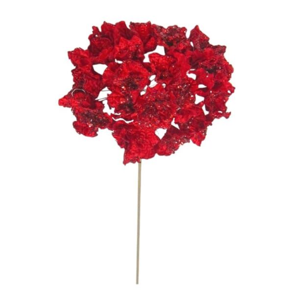 Hydrangea Stem Christmas Red