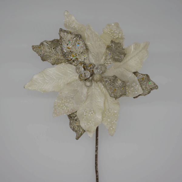 Ivory and Platinum Poinsettia