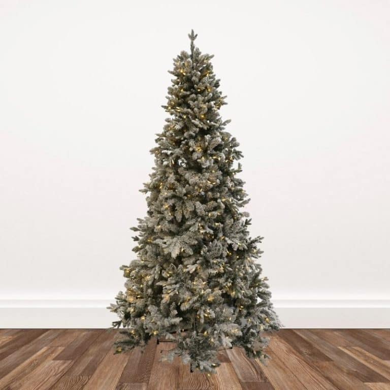 7.5-foot Flocked Indiana Douglas Fir Artificial Christmas Tree